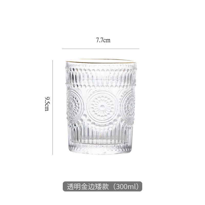 Vasos de Vidrio con Diseño de Girasol Vintage