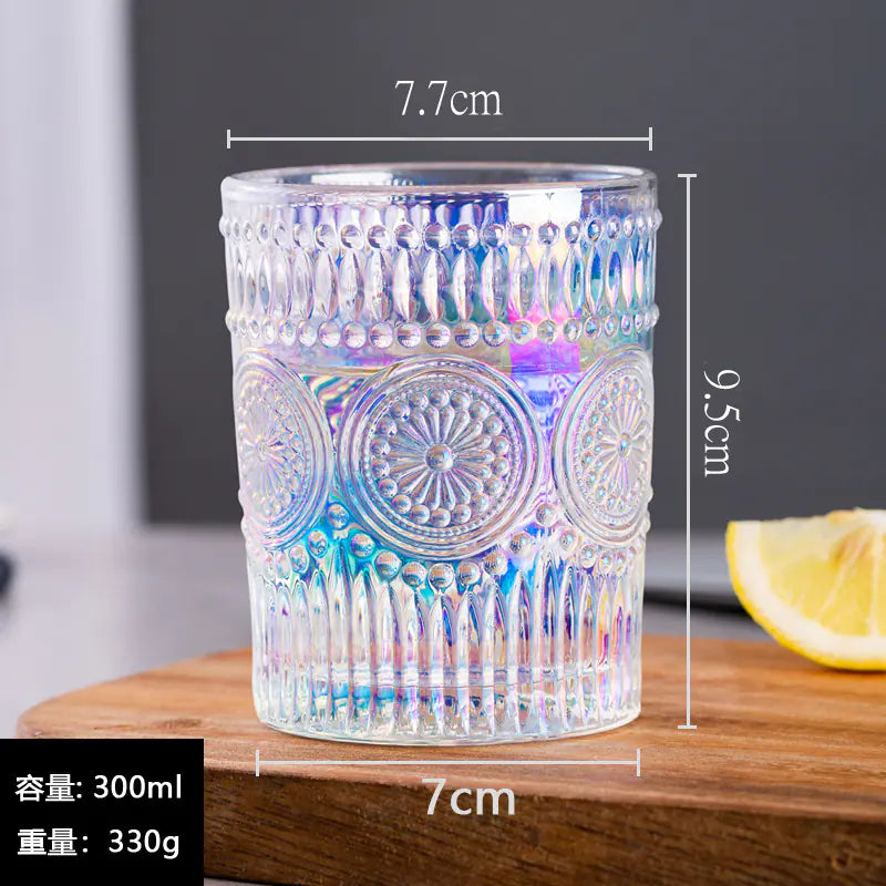 Vasos de Vidrio con Diseño de Girasol Vintage