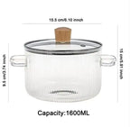 Olla Caliente de Vidrio Antiadherente Vitre Lux