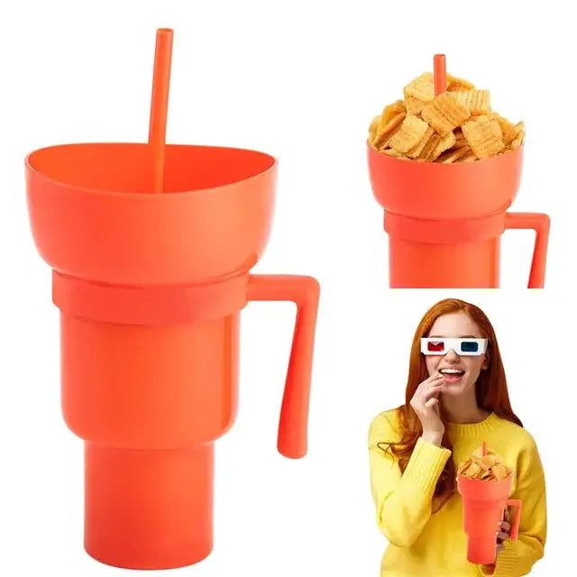 Taza 2 en 1 con Compartimento para Snacks y Sorbete