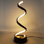 Lámpara de Mesa Curvada con LED Espiral