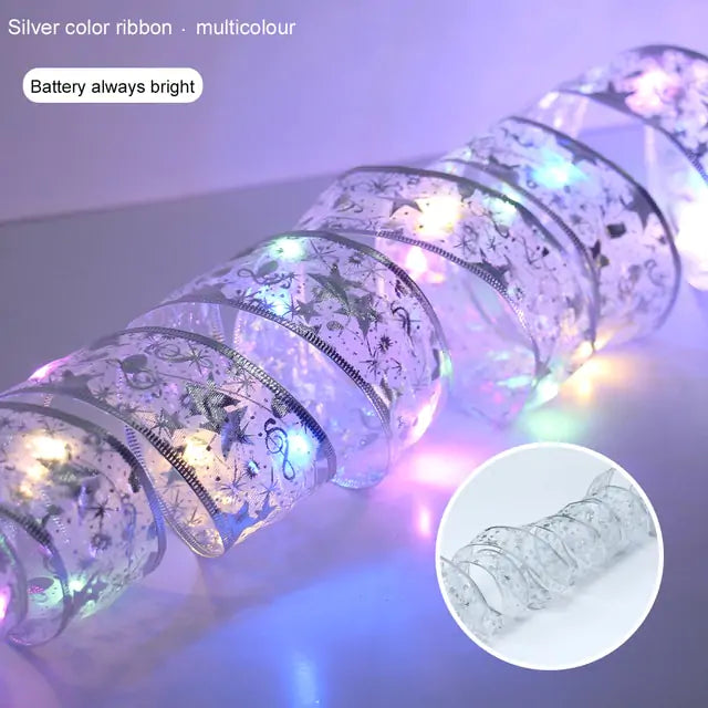 Guirnaldas de luces navideñas de cinta