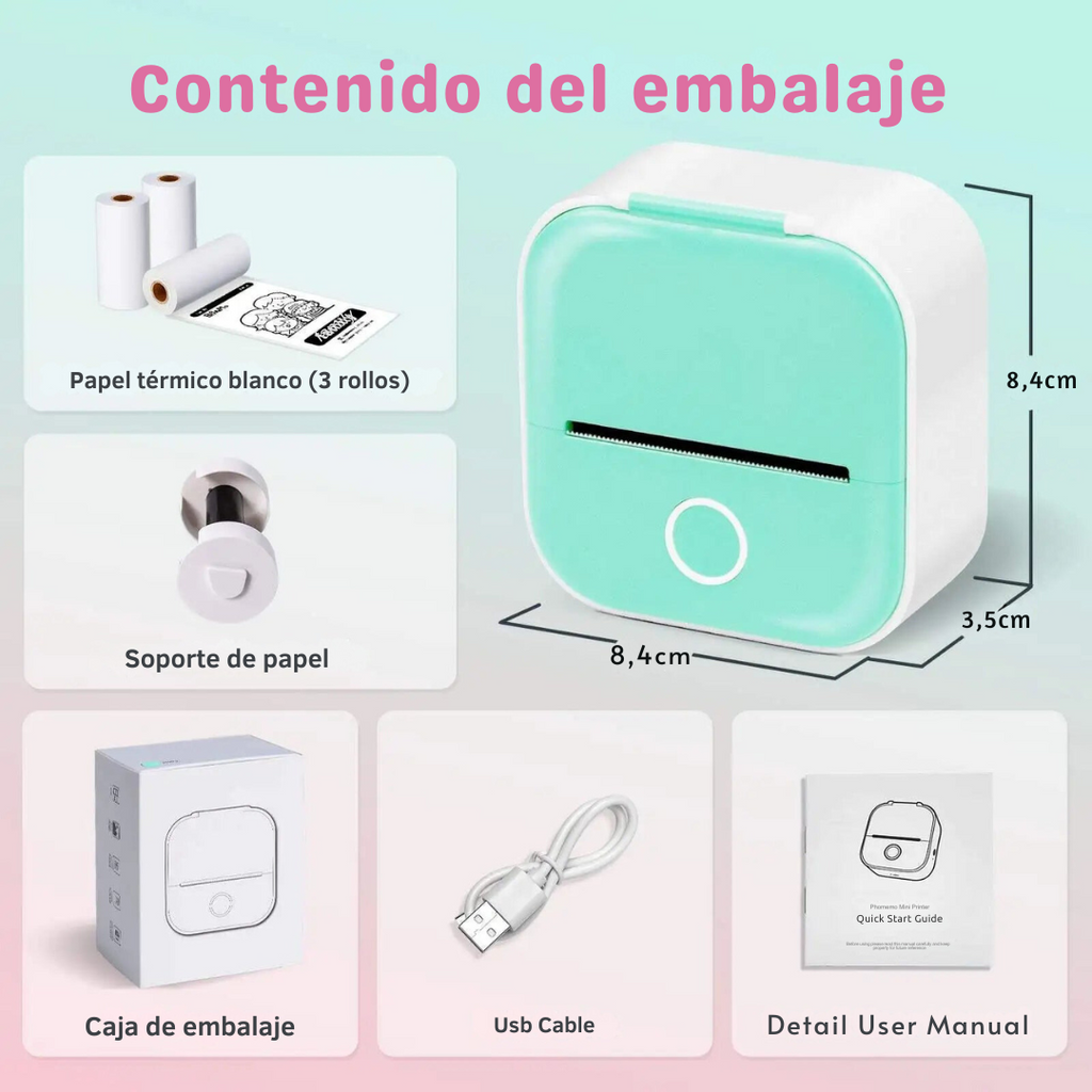 Mini impresora térmica portátil