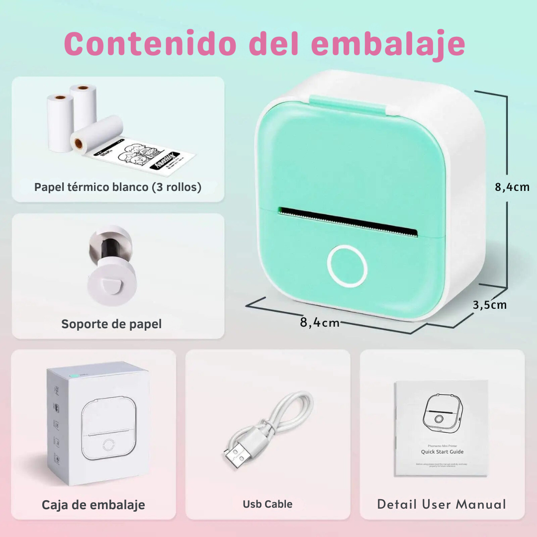 Mini impresora térmica portátil