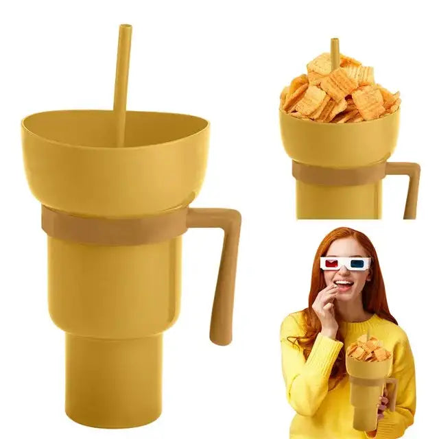 Taza 2 en 1 con Compartimento para Snacks y Sorbete