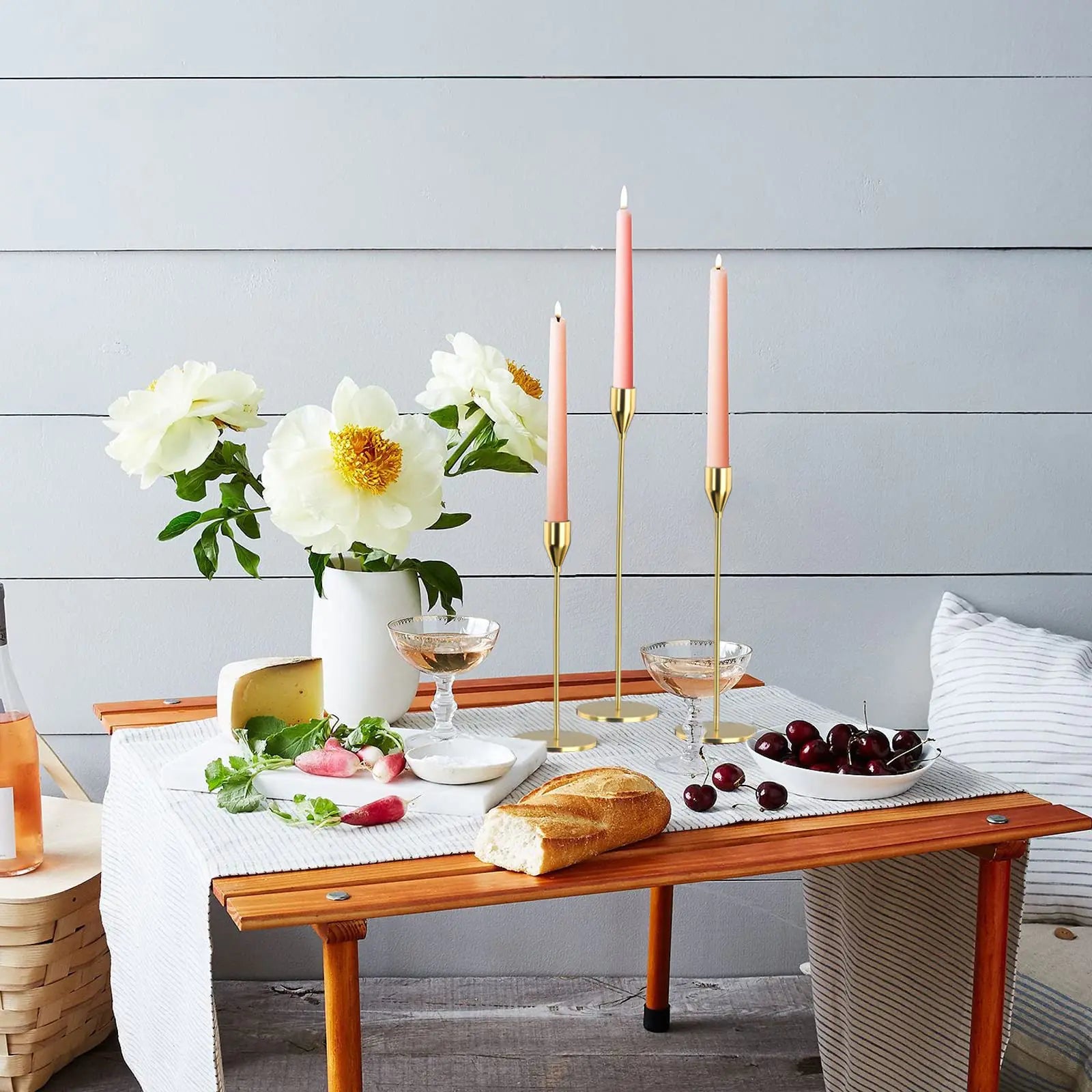 Conjunto de Candelabros en  metal estilo chino