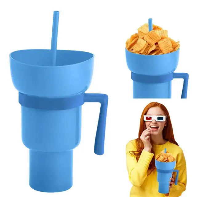 Taza 2 en 1 con Compartimento para Snacks y Sorbete