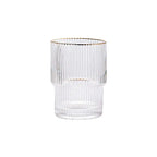 Vaso apilable con borde dorado ondulado
