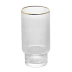 Vaso apilable con borde dorado ondulado