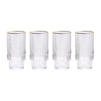 Vaso apilable con borde dorado ondulado