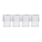 Vaso apilable con borde dorado ondulado