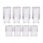 Vaso apilable con borde dorado ondulado