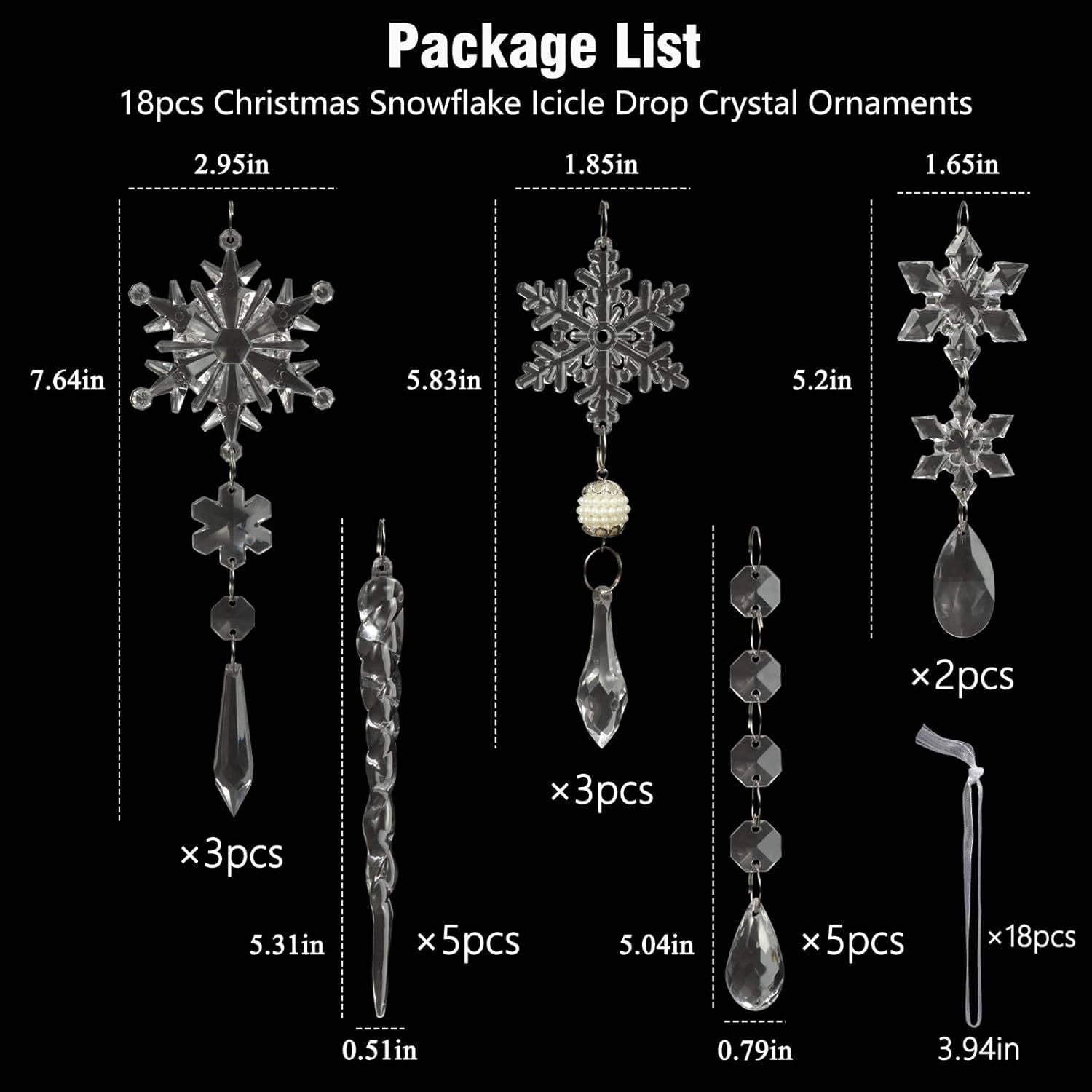 Set de 18 Copos de Nieve