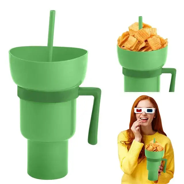Taza 2 en 1 con Compartimento para Snacks y Sorbete