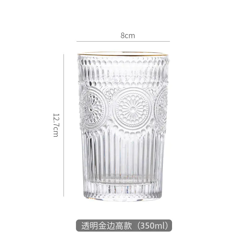 Vasos de Vidrio con Diseño de Girasol Vintage