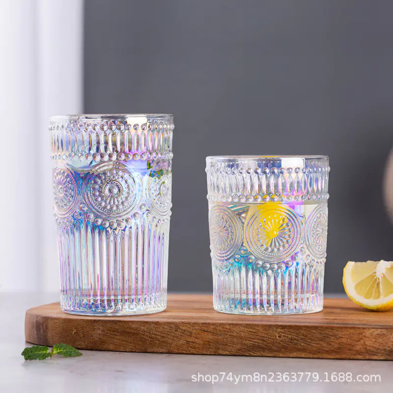 Vasos de Vidrio con Diseño de Girasol Vintage