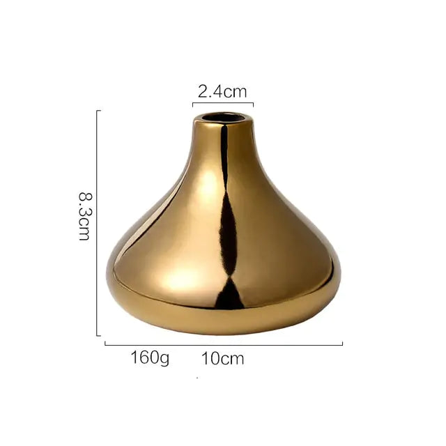 Jarrón de Oro Chapado de Lujo