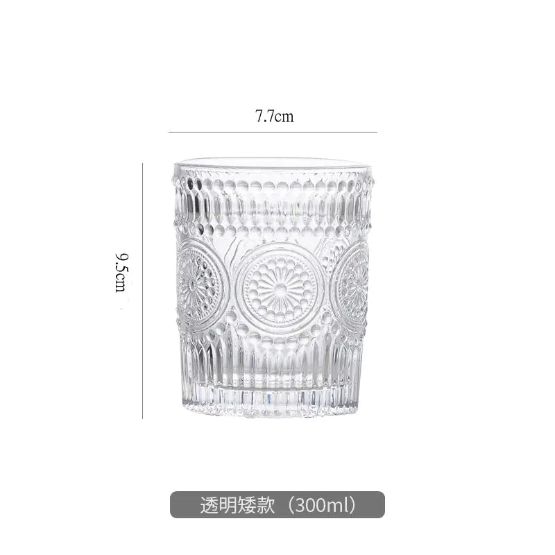Vasos de Vidrio con Diseño de Girasol Vintage