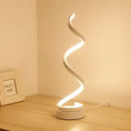 Lámpara de Mesa Curvada con LED Espiral