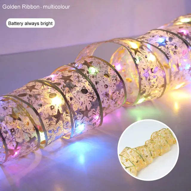 Guirnaldas de luces navideñas de cinta
