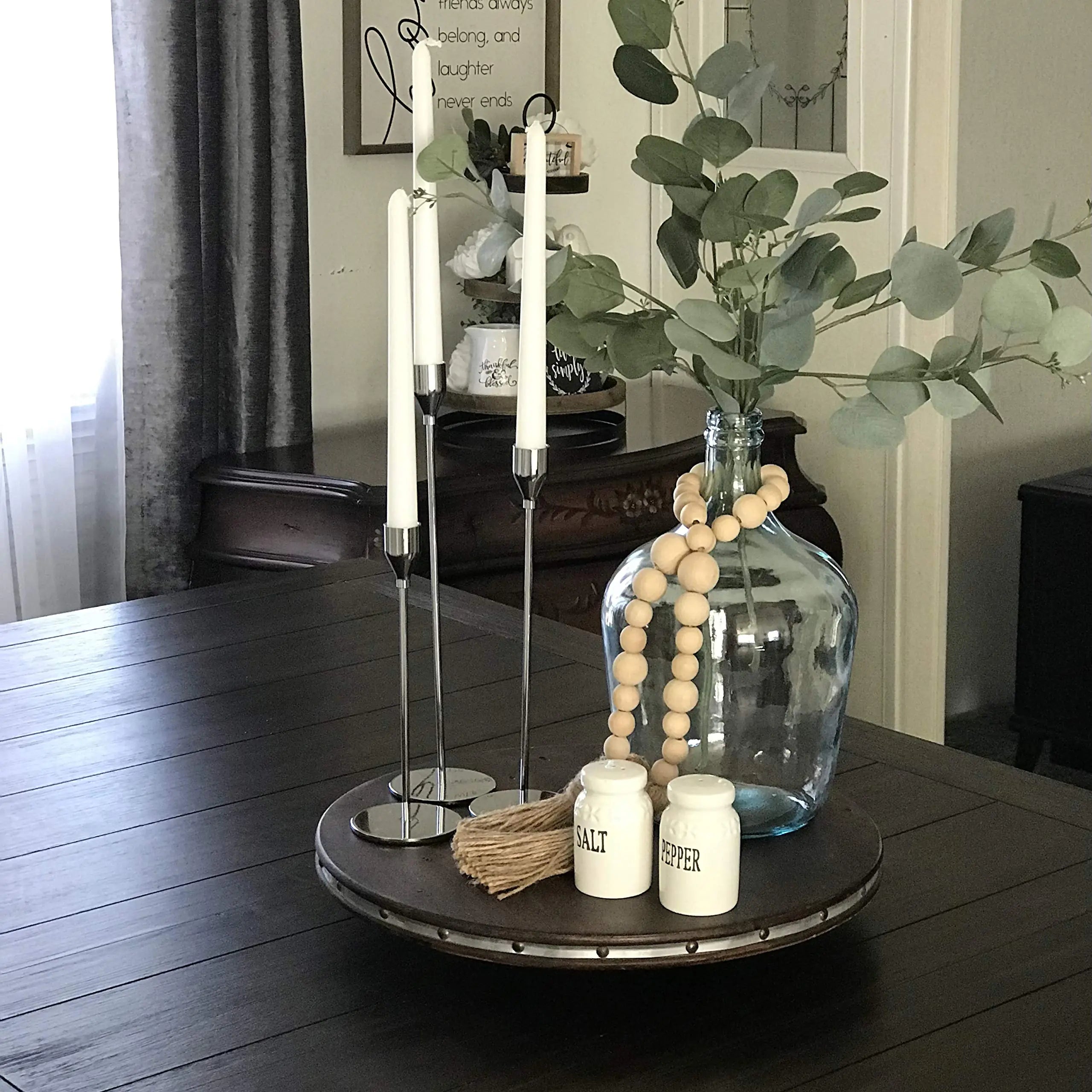 Conjunto de Candelabros en  metal estilo chino