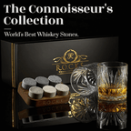 Set del Connoisseur - Edición de Piedras para Whiskey y Vaso de Cristal