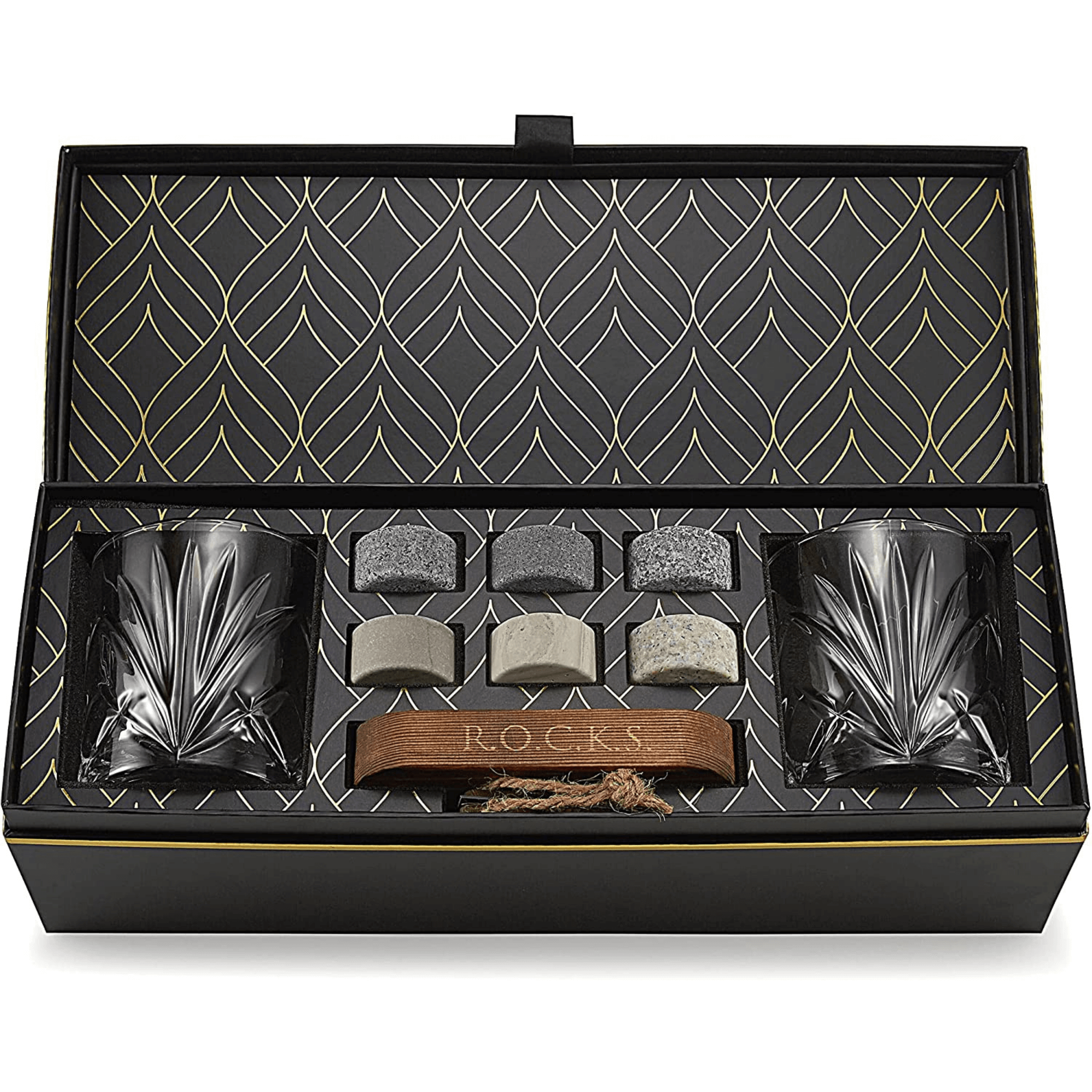 Set del Connoisseur - Edición de Piedras para Whiskey y Vaso de Cristal