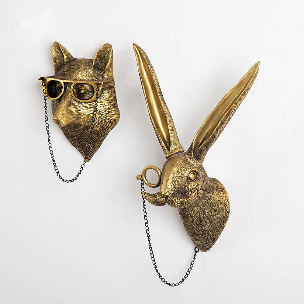 Figuras decorativas de pared de animales Vintage