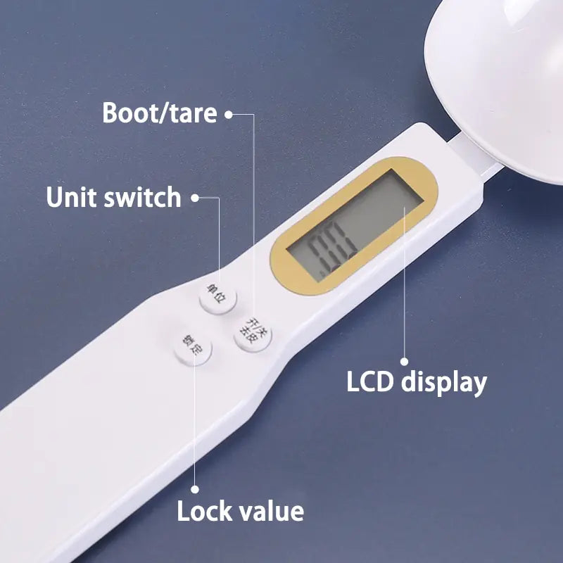 Báscula de cocina con cuchara electrónica