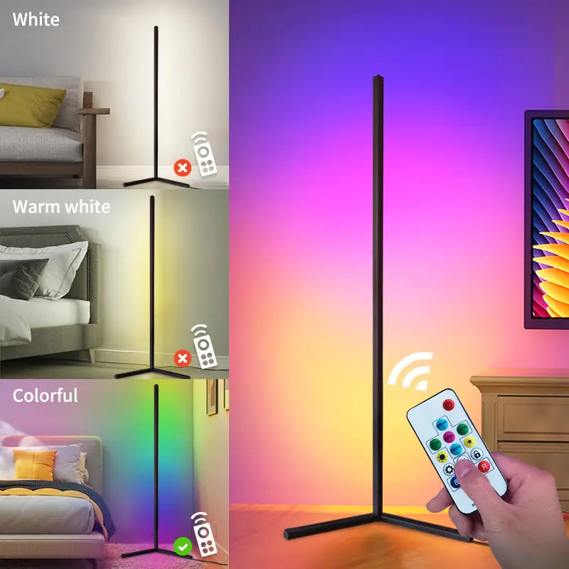 Lámpara de pie de esquina RGB