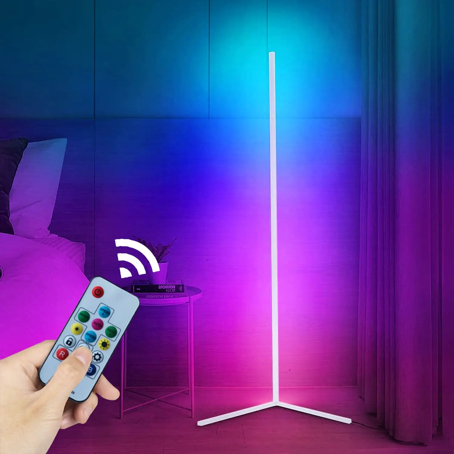 Lámpara de pie de esquina RGB