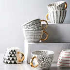 Taza de ceramica pintada a mano